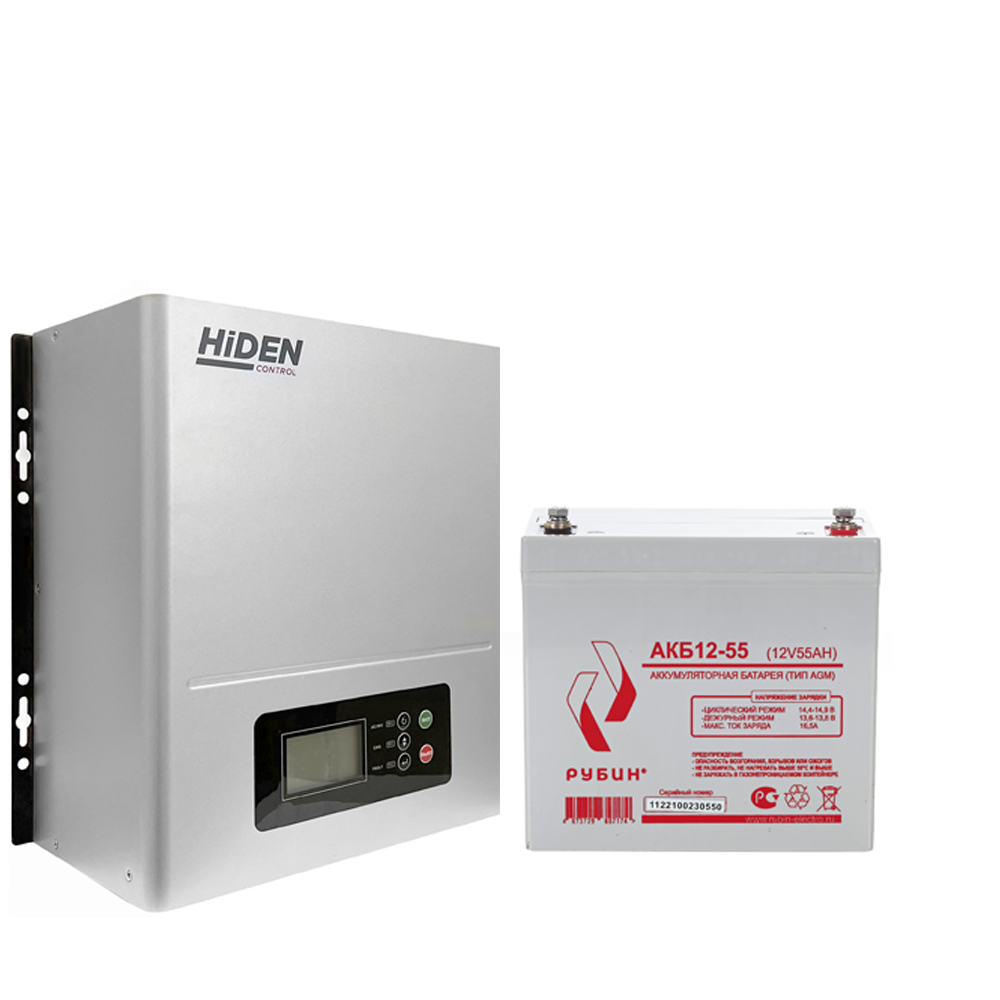Комплект ИБП Hiden Control HPS20-0312N + АКБ Рубин 12-55