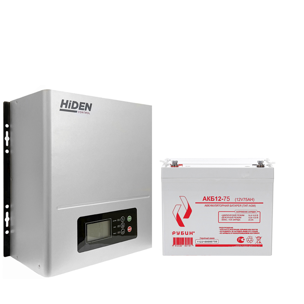 Комплект ИБП Hiden Control HPS20-0312N + АКБ Рубин 12-75